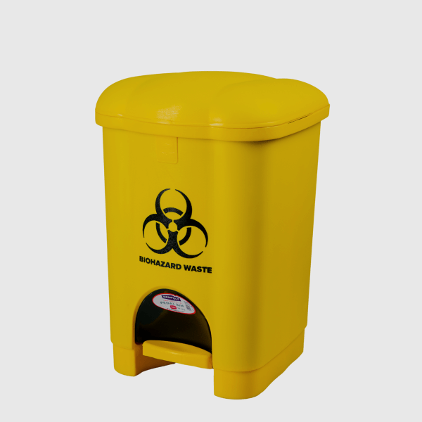 Yellow Pedal Bins with Biohazard Logo - Medoal Limited - Medical Supplies in Kenya