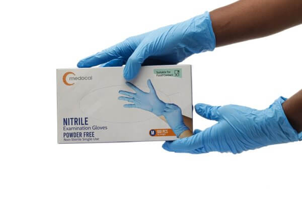 Nitrile blue gloves