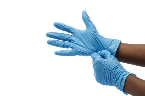 blue nitrile gloves